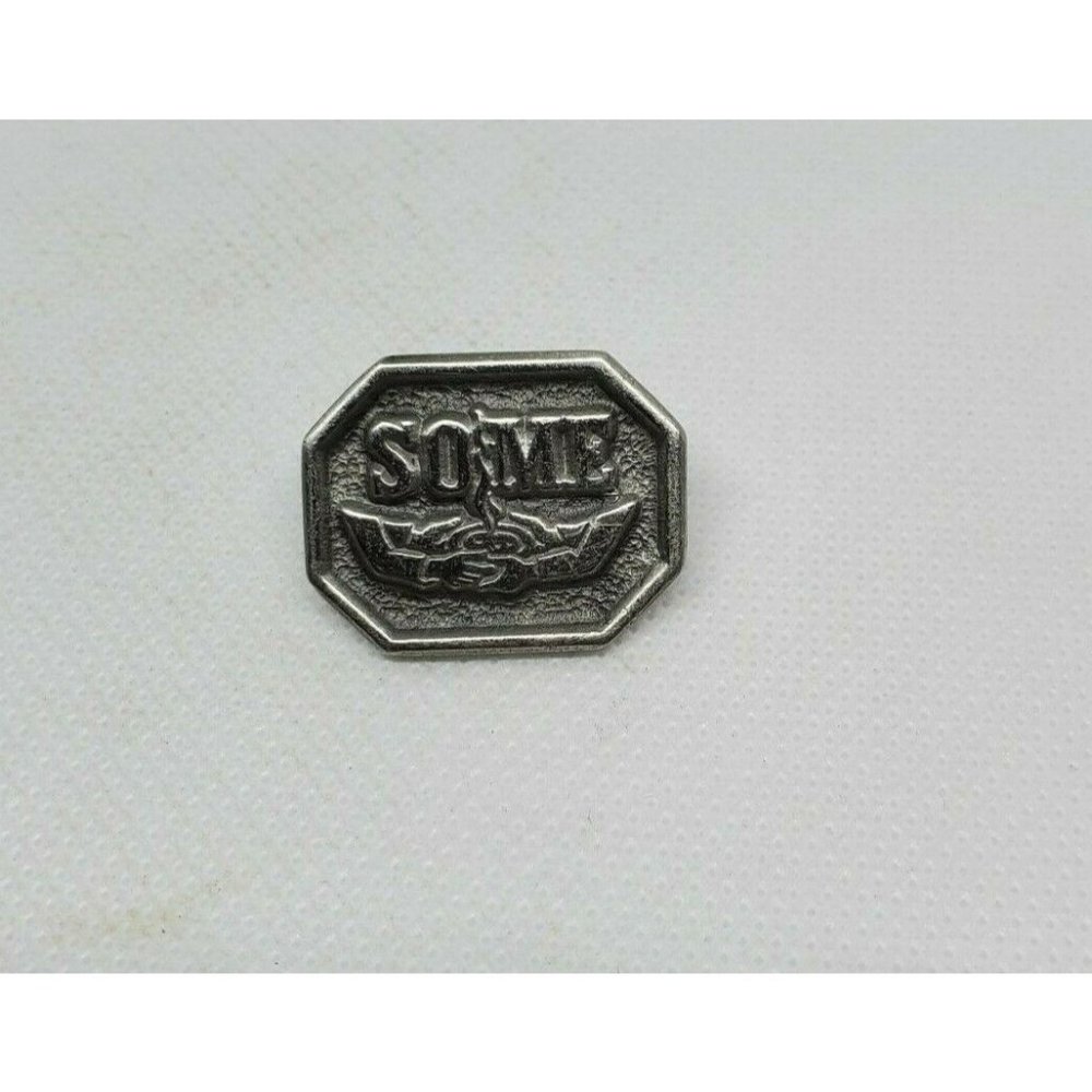 TSG SOME Holding Hands Pewter Lapel Hat Pin Button